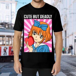 Brand New Cute But Deadly Anime Graphic Tee - Black